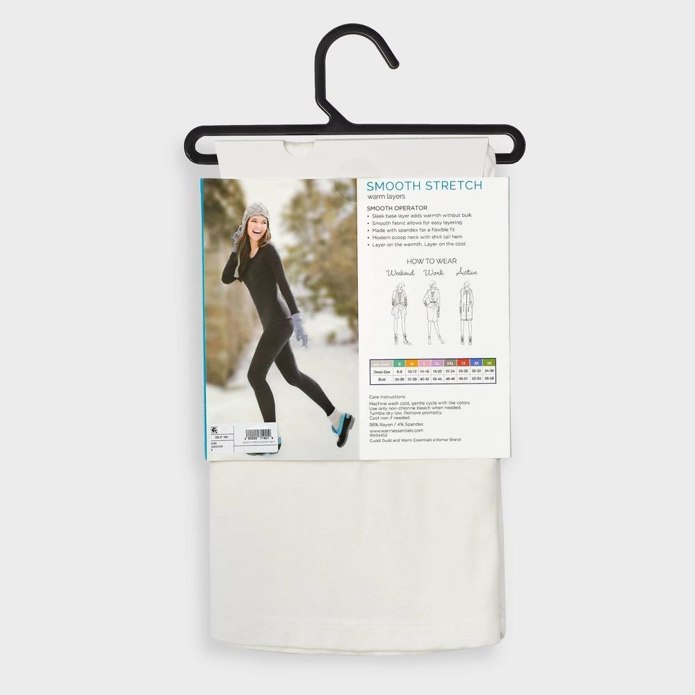 Warm Essentials by Cuddl Duds Women's Smooth Stretch Thermal Scoop Neck Top - Black M Product Image