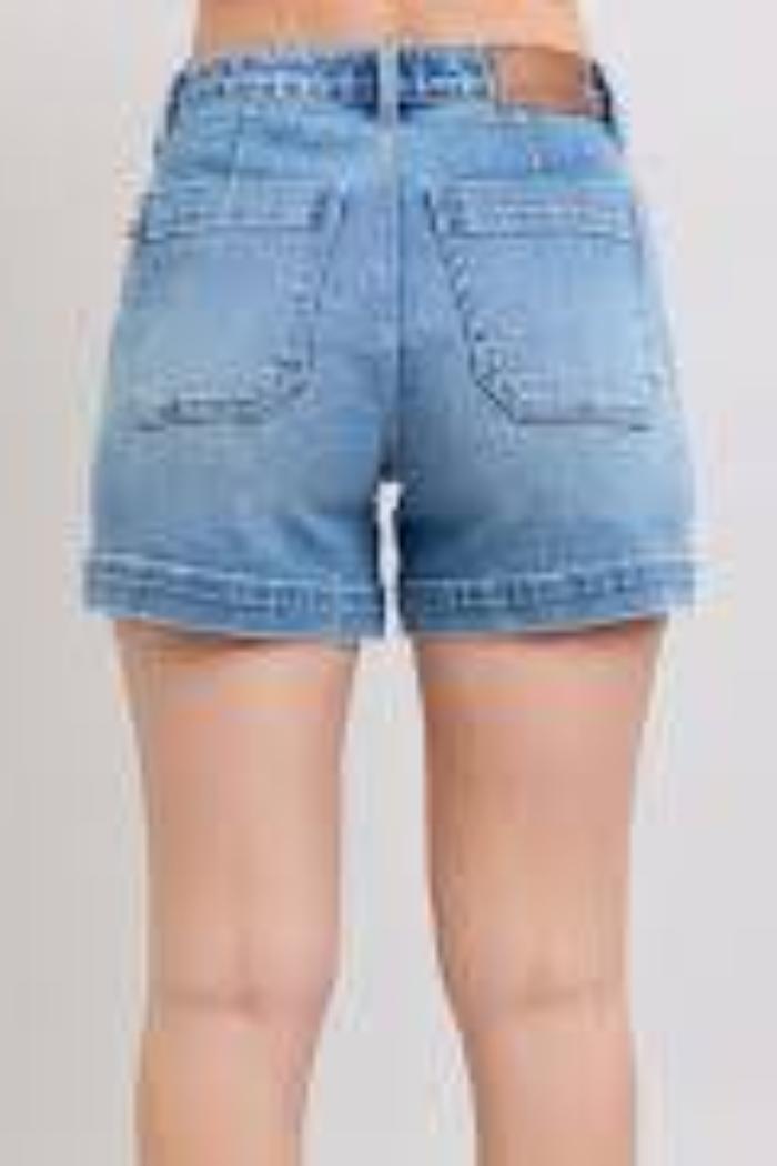 Judy Blue Vintage Wash Jogger Shorts Product Image