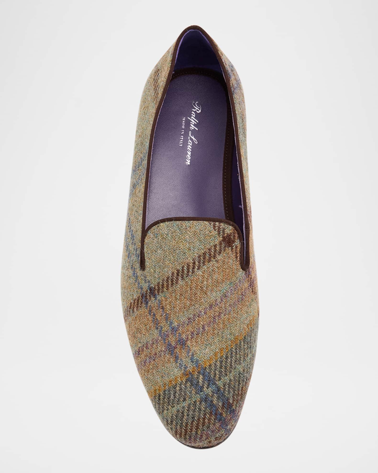 Men's Alonzo Crest Wool Plaid Smoking Slippers Product Image