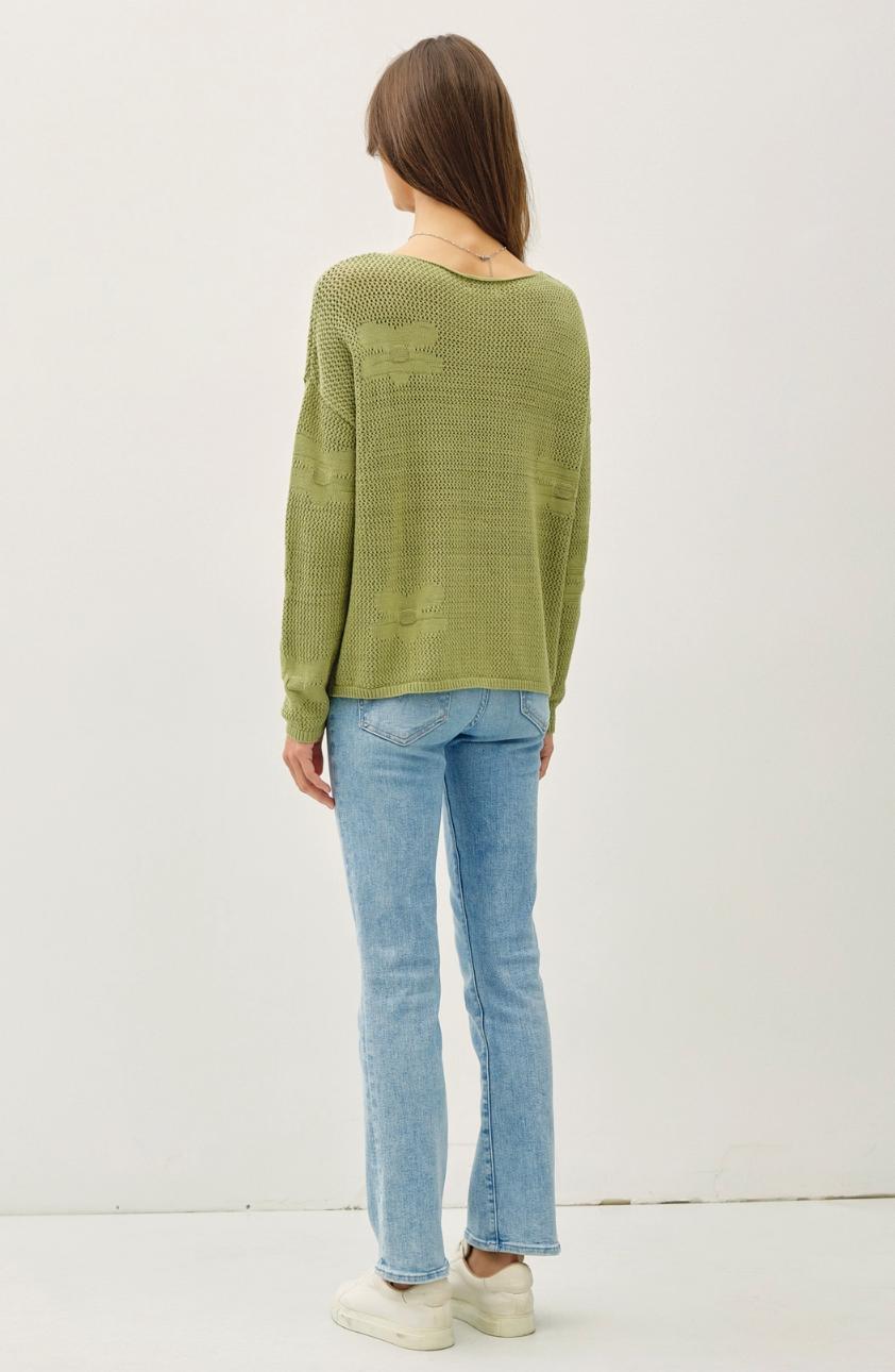 Flower Crochet Knit Sweater Product Image