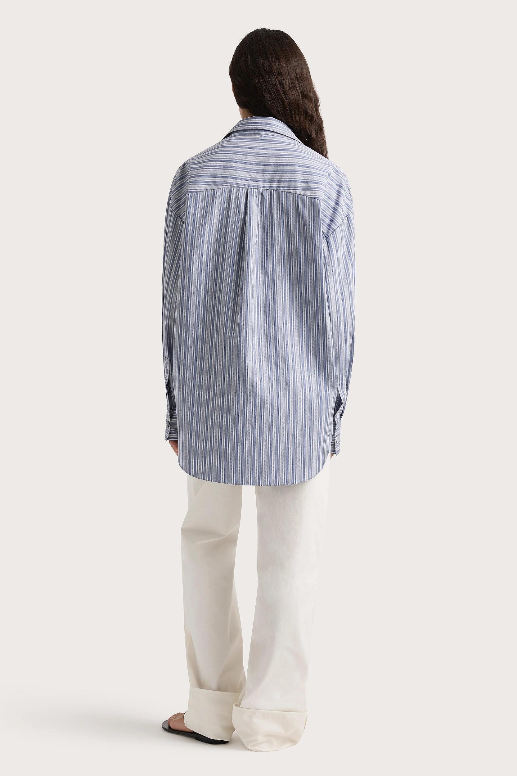 En Vau Shirt Blue Stripe Product Image