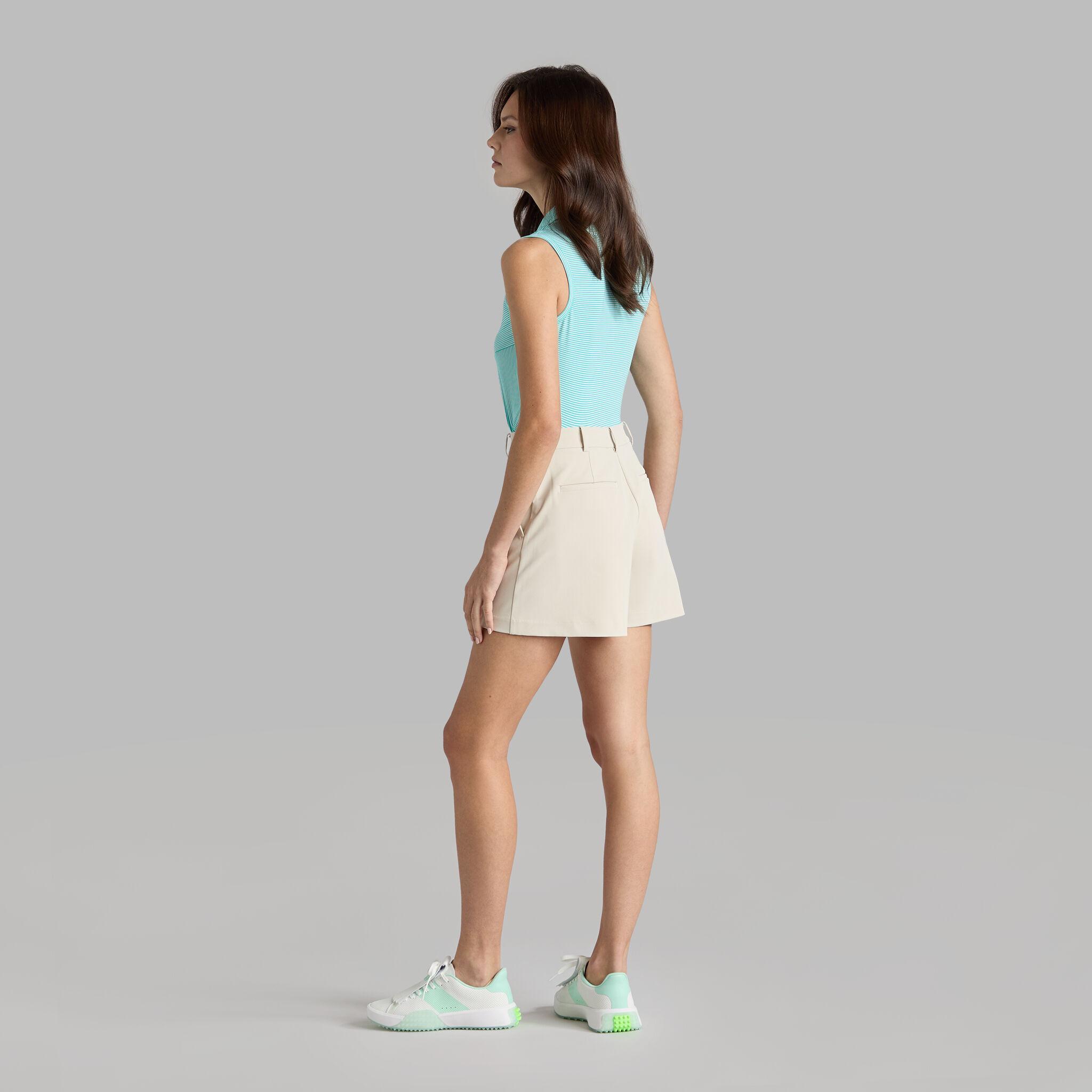 FINE TECH ENGINEERED STRIPE SLEEVELESS POLO Product Image