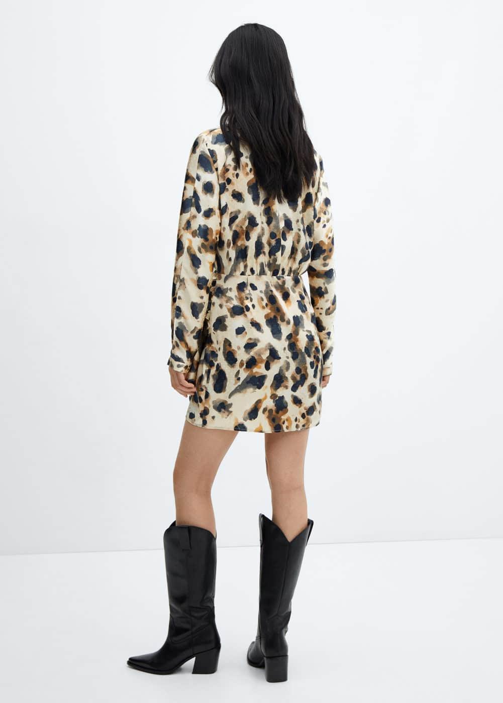 Mango abstract animal print mini dress Product Image