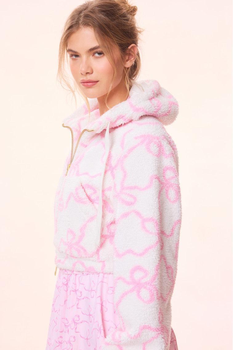 Darcelle Bow Print Teddy Bomber Product Image