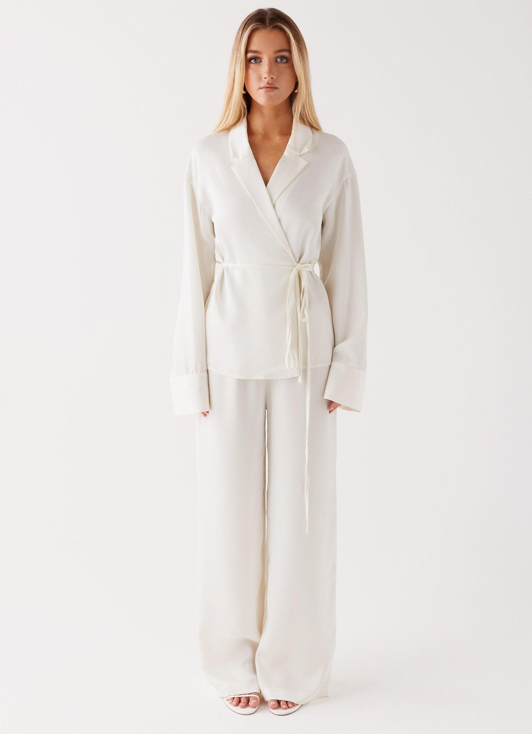 Tammie Tie Side Shirt - Pearl Product Image