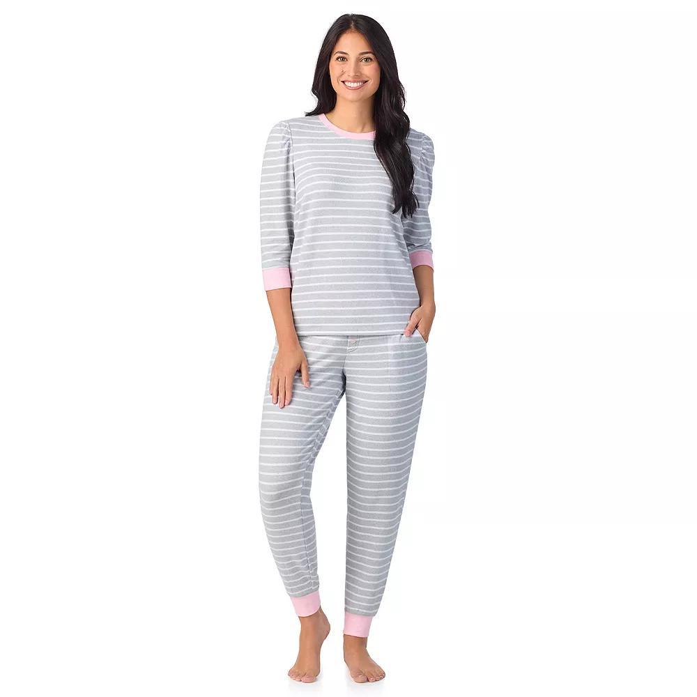 Cuddl Duds® Sweater Knit Pajama Top & Pajama Pants Set, Women's, Size: XXL, Grey Hthr Stripe Product Image