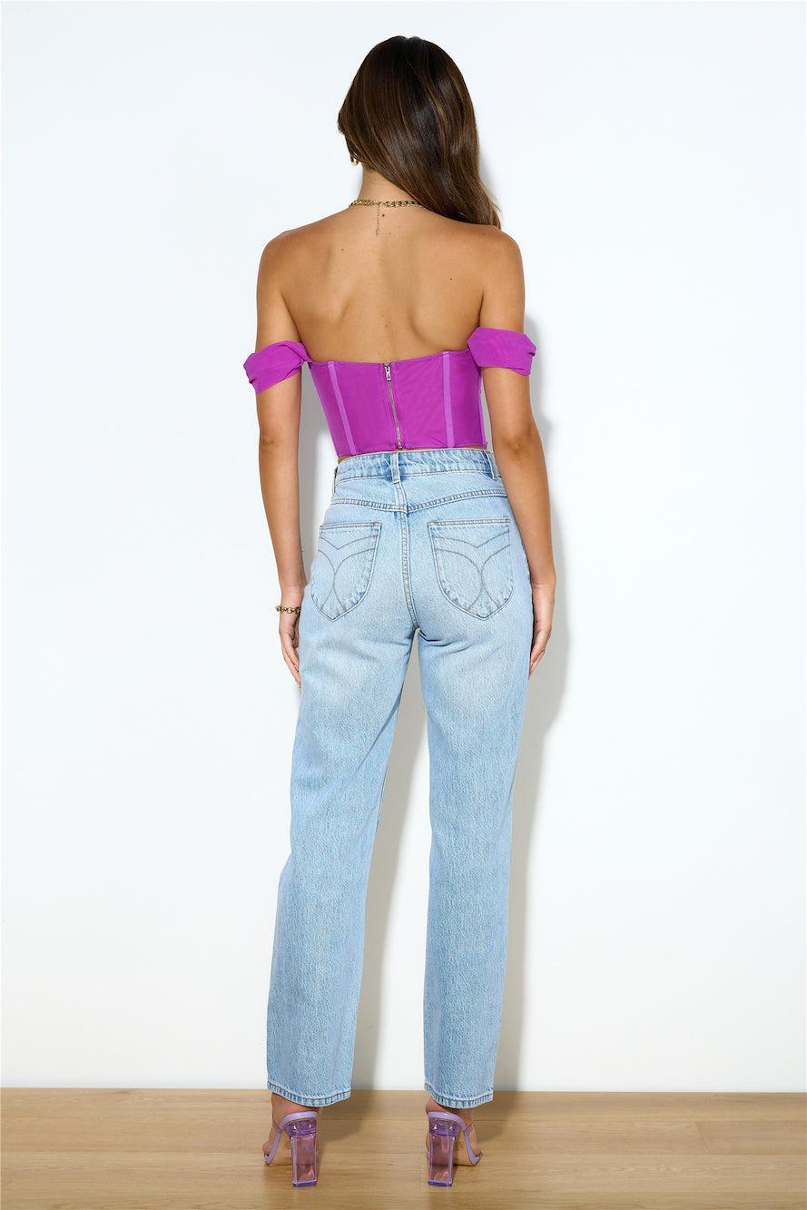 Snatched Up Crop Top Purple Product Image