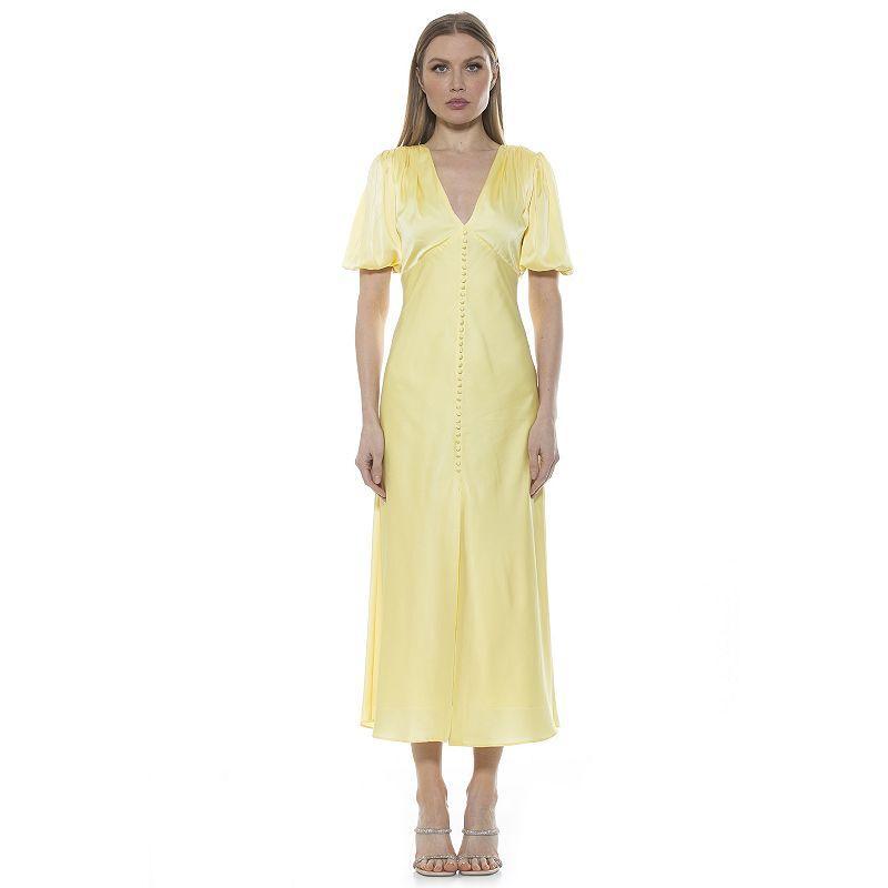 Women's ALEXIA ADMOR Lorelei Bubble Sleeve Midi Dress, Size: 8, Halogen Blue Product Image