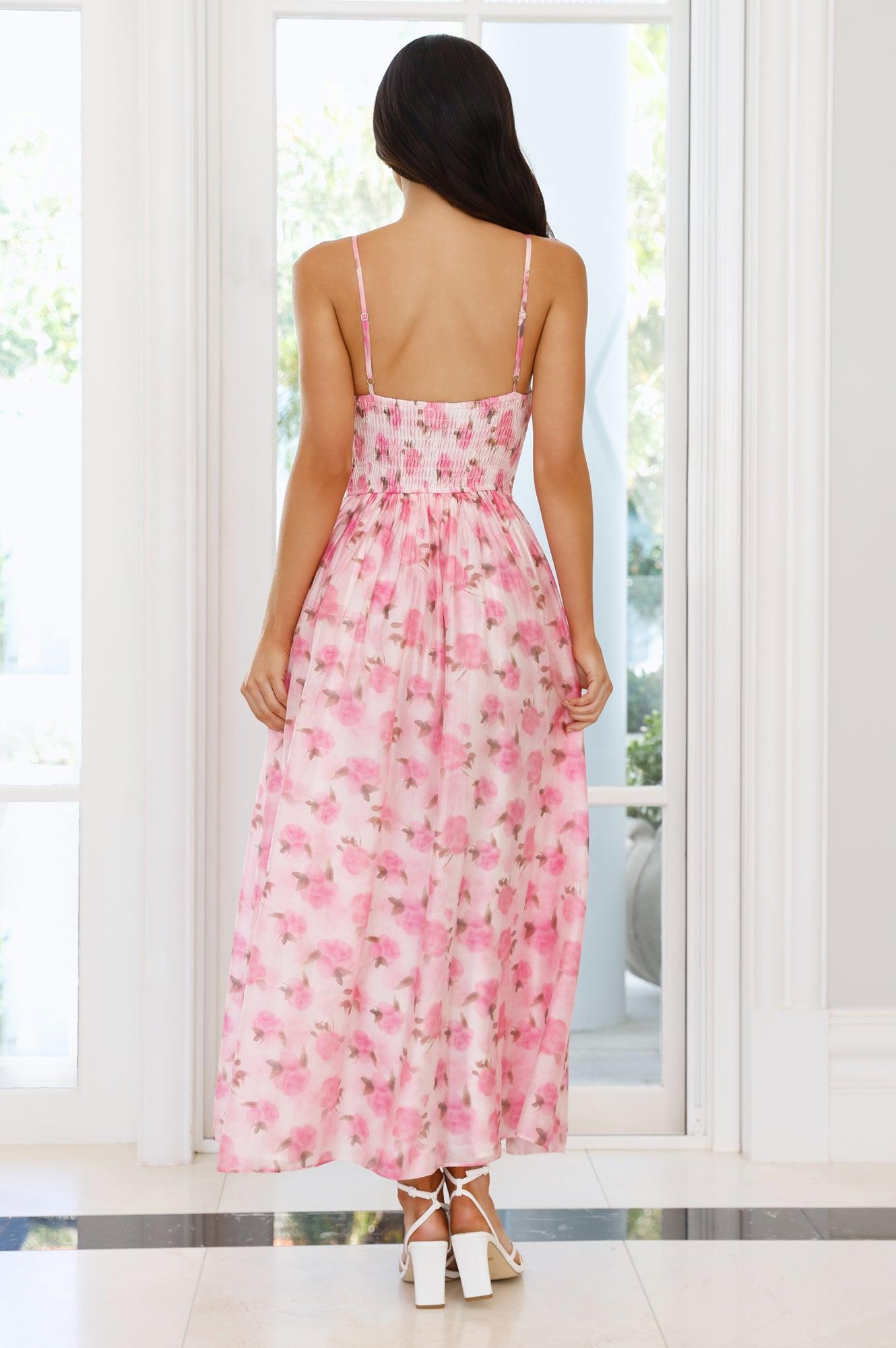 Flora Fields Maxi Dress Pink Product Image