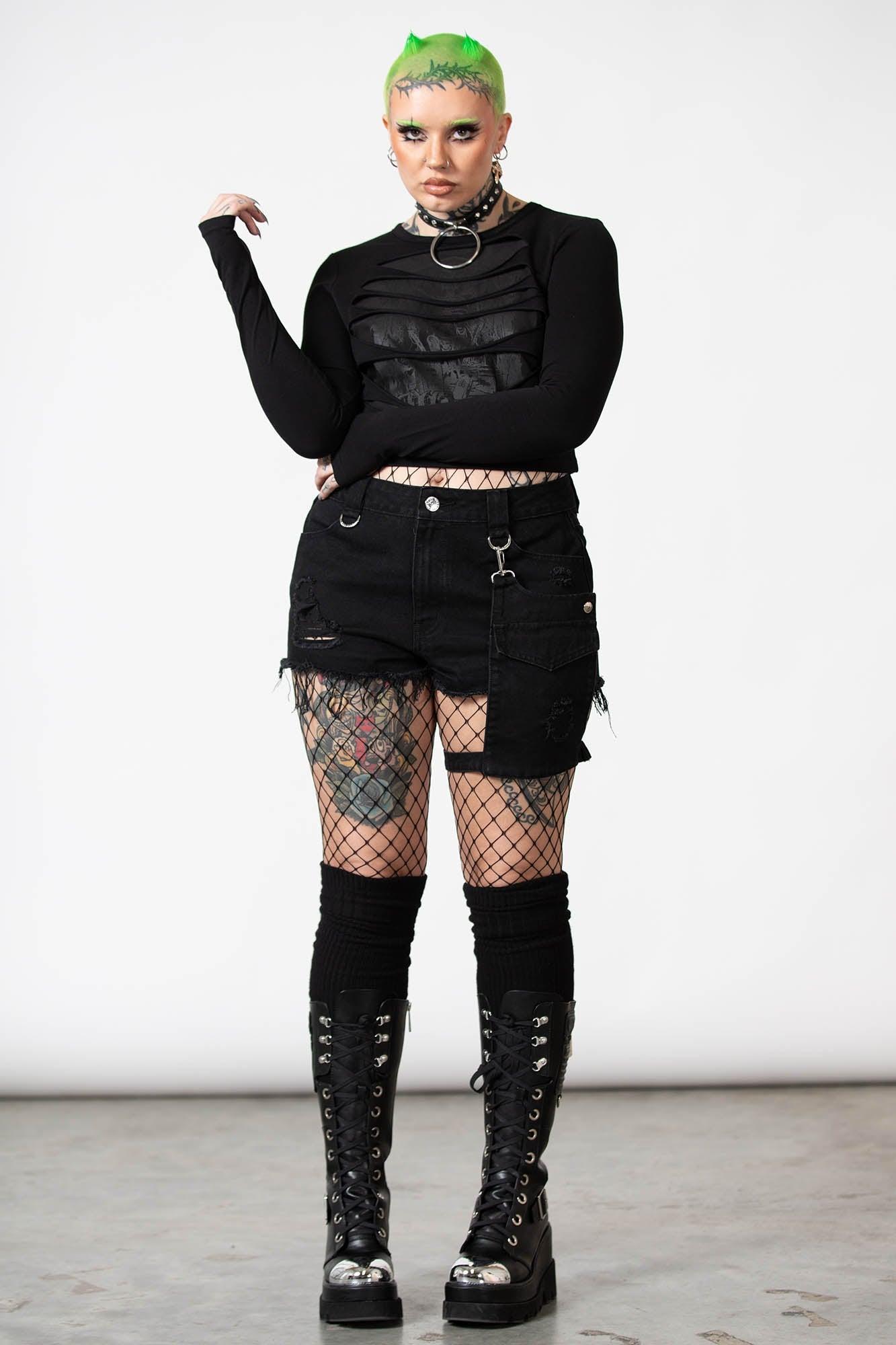 Sirena Slashed Long Sleeve Top - Resurrect Female Product Image