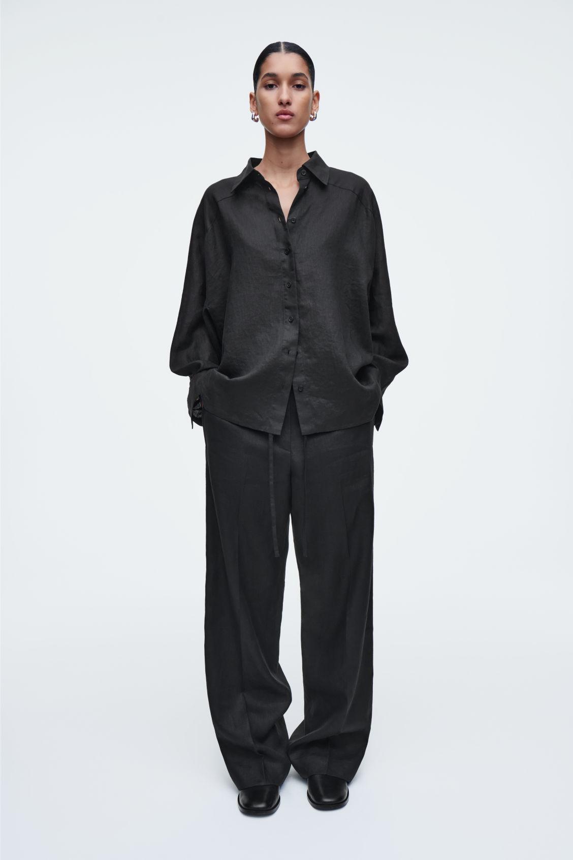 LINEN DRAWSTRING PANTS Product Image