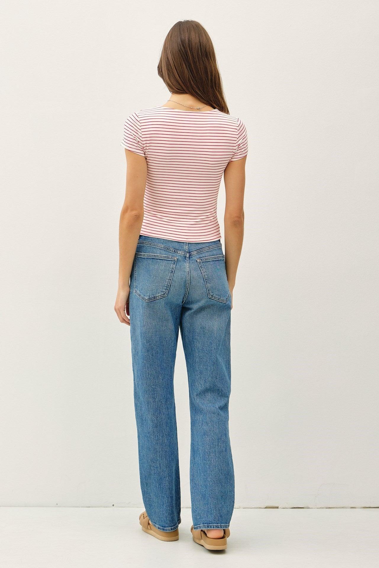 UB BASICS: SWEETEST SOUL STRIPED TOP Product Image