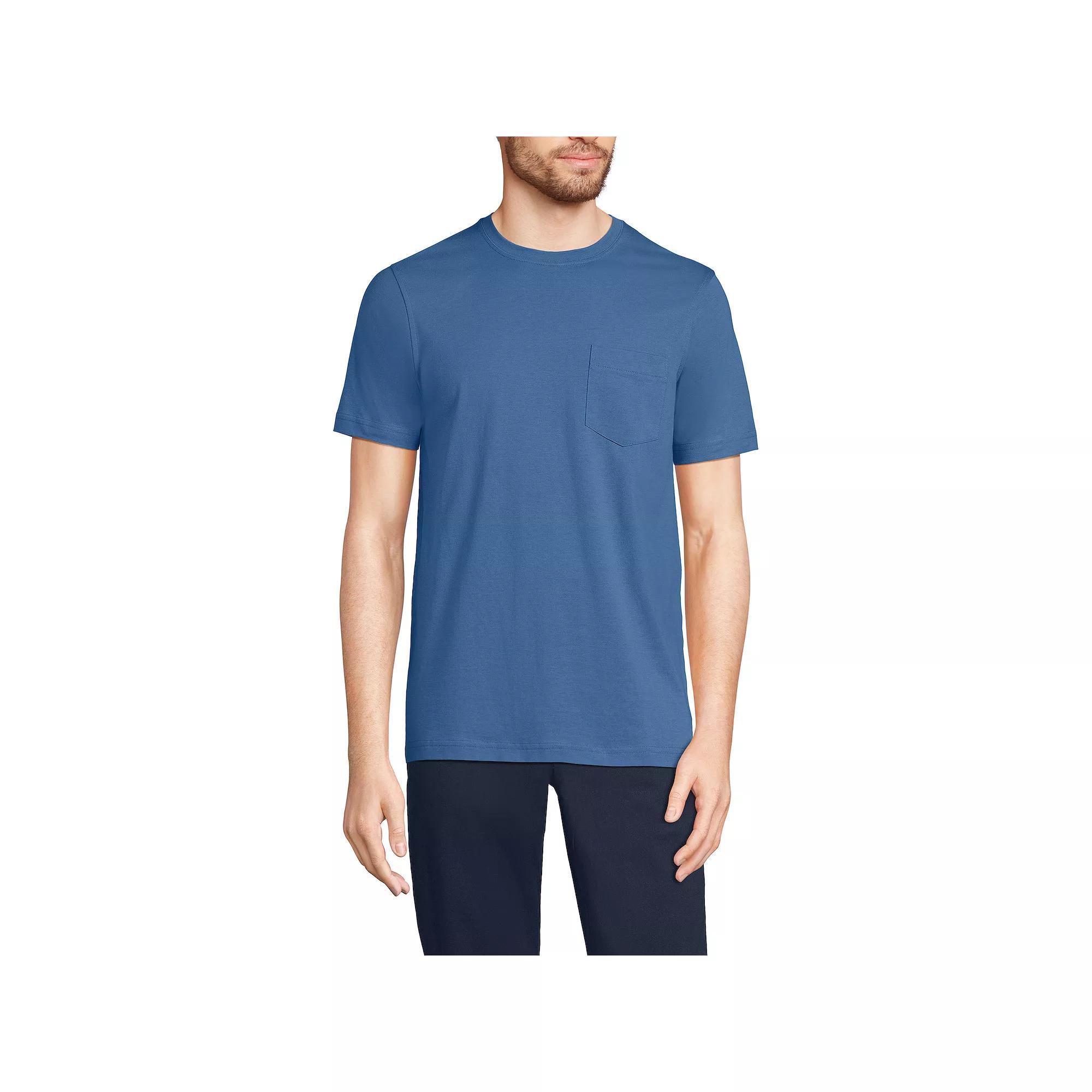Men's Lands' End Supima Pocket Tee, Size: Medium, Black Product Image
