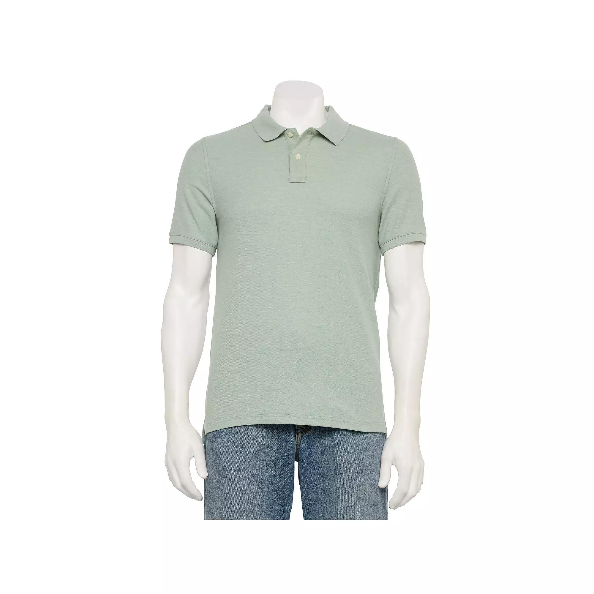 Mens Sonoma Goods For Life Adaptive Pique Polo Green Texture Product Image