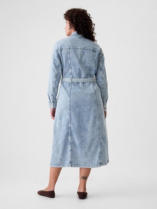 Belted Denim Midi Dress Product Image