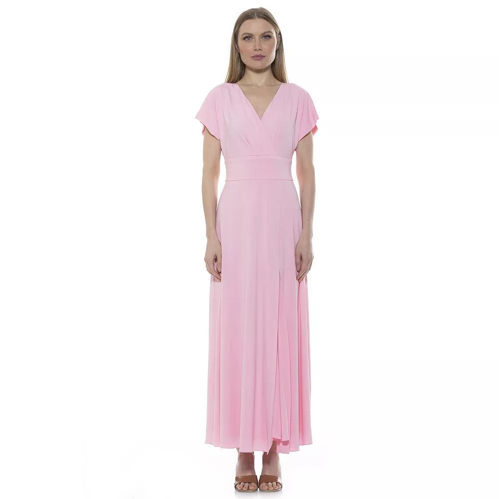 Women's ALEXIA ADMOR Brielle Surplice Maxi Dress, Size: XS, Brown Team Product Image