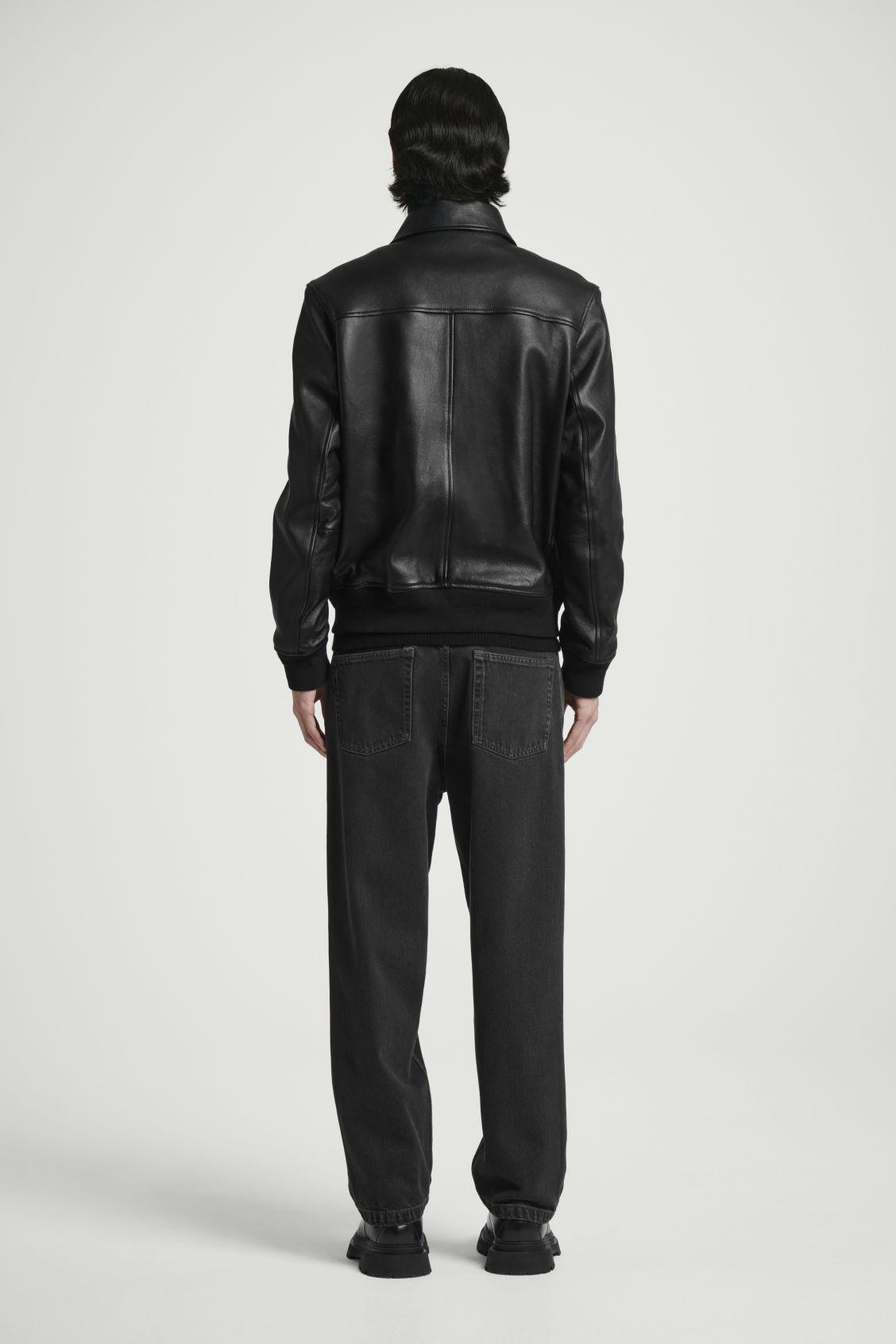 LEATHER BOMBER JACKET Product Image