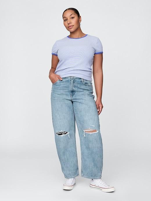Curvy High Rise Barrel Jeans Product Image