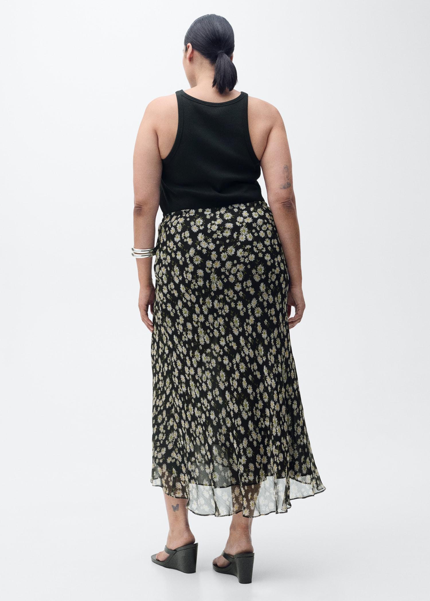 Long floral flared skirt - Women | MANGO USA Product Image