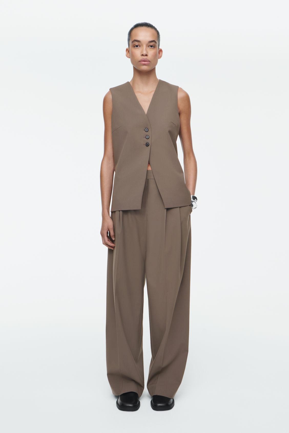RELAXED TWILL WIDE-LEG PANTS Product Image