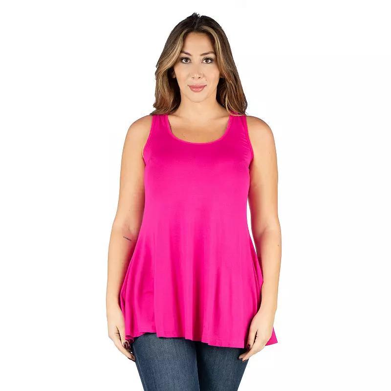 Plus Size 24Seven Comfort Apparel Sleeveless Tunic Tank Top, Womens Product Image
