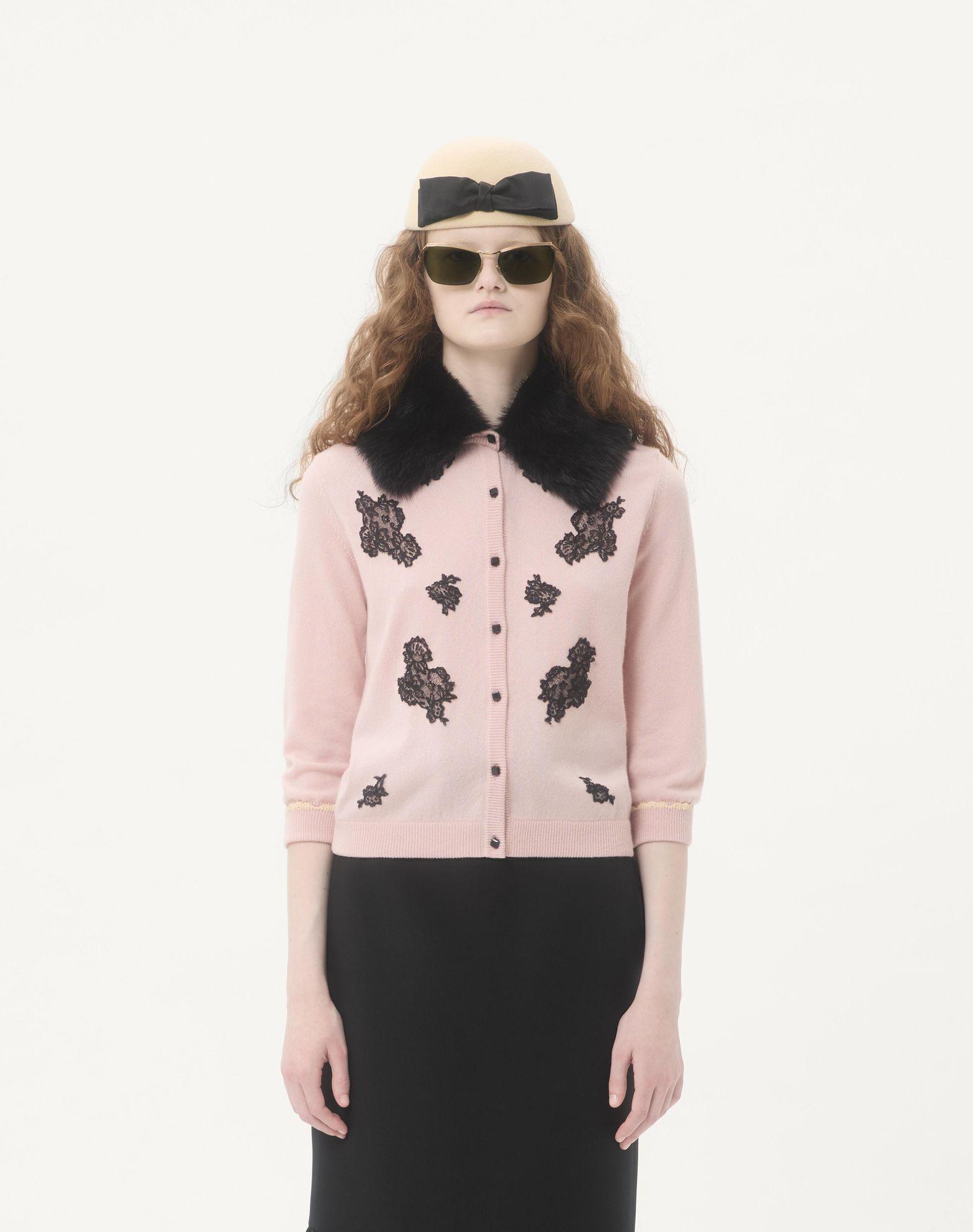 Cardigan With Shearling Collar Product Image