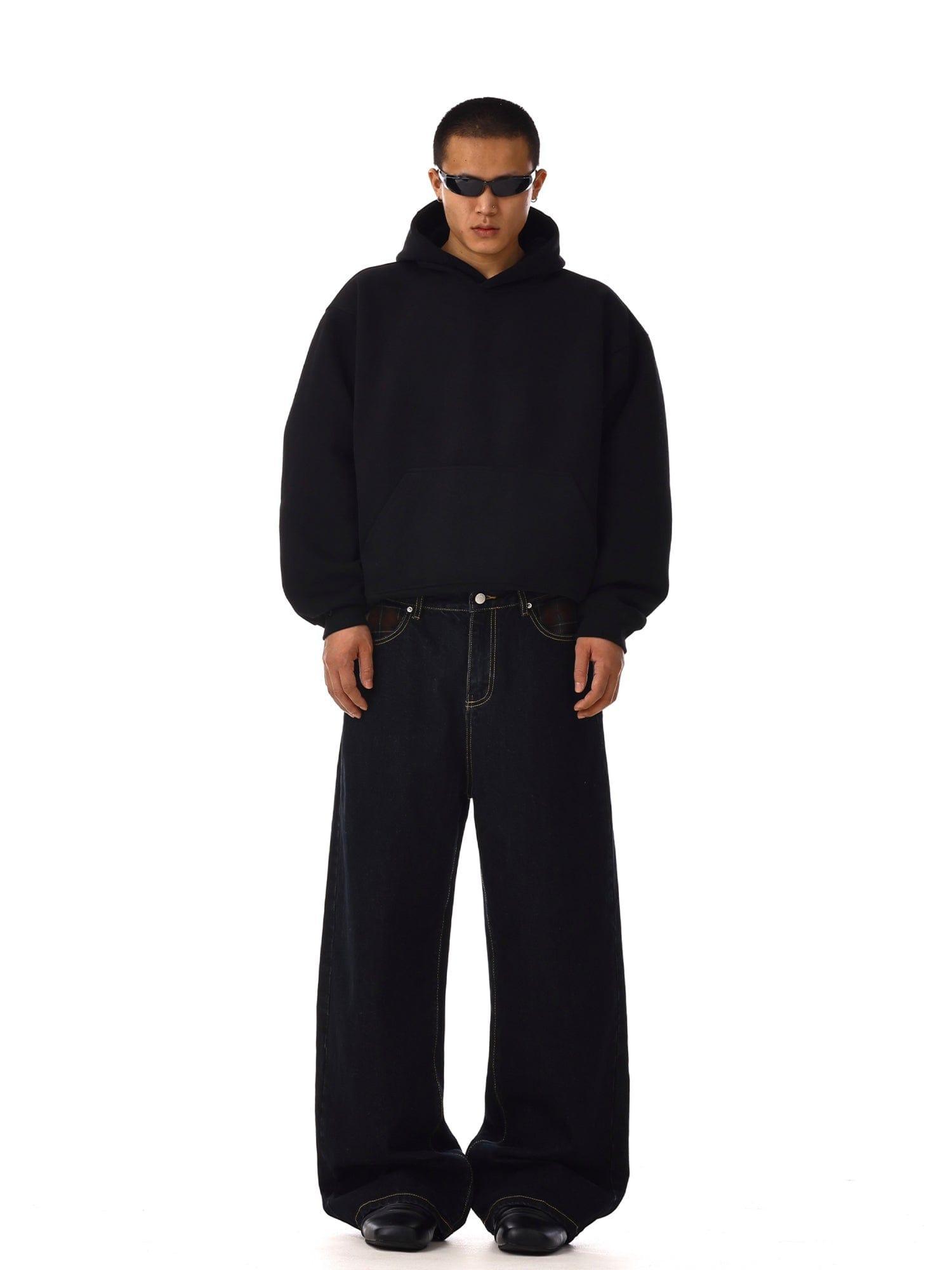 RT No. 12547 BLACK PLAID CASUAL STRAIGHT PANTS Product Image