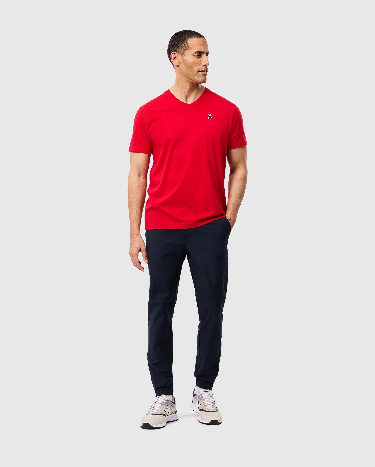 MENS CLASSIC V NECK TEE - B6U100CRPC Male Product Image