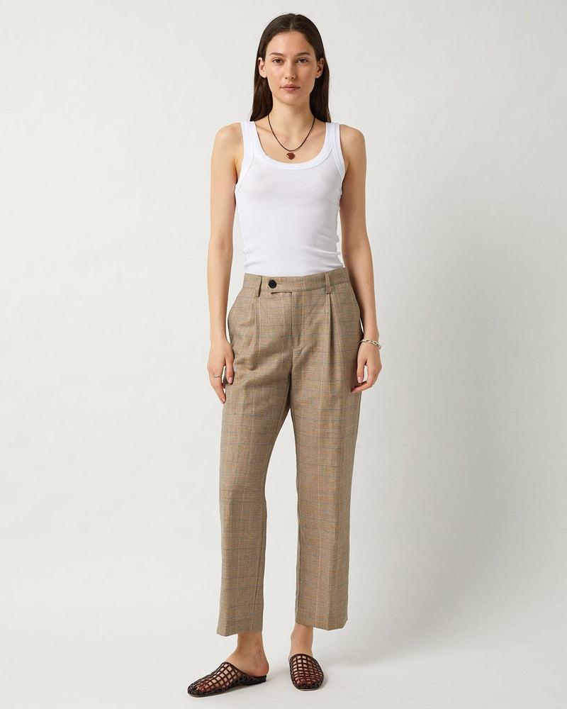 Plaid Linen Pleated Trouser Product Image