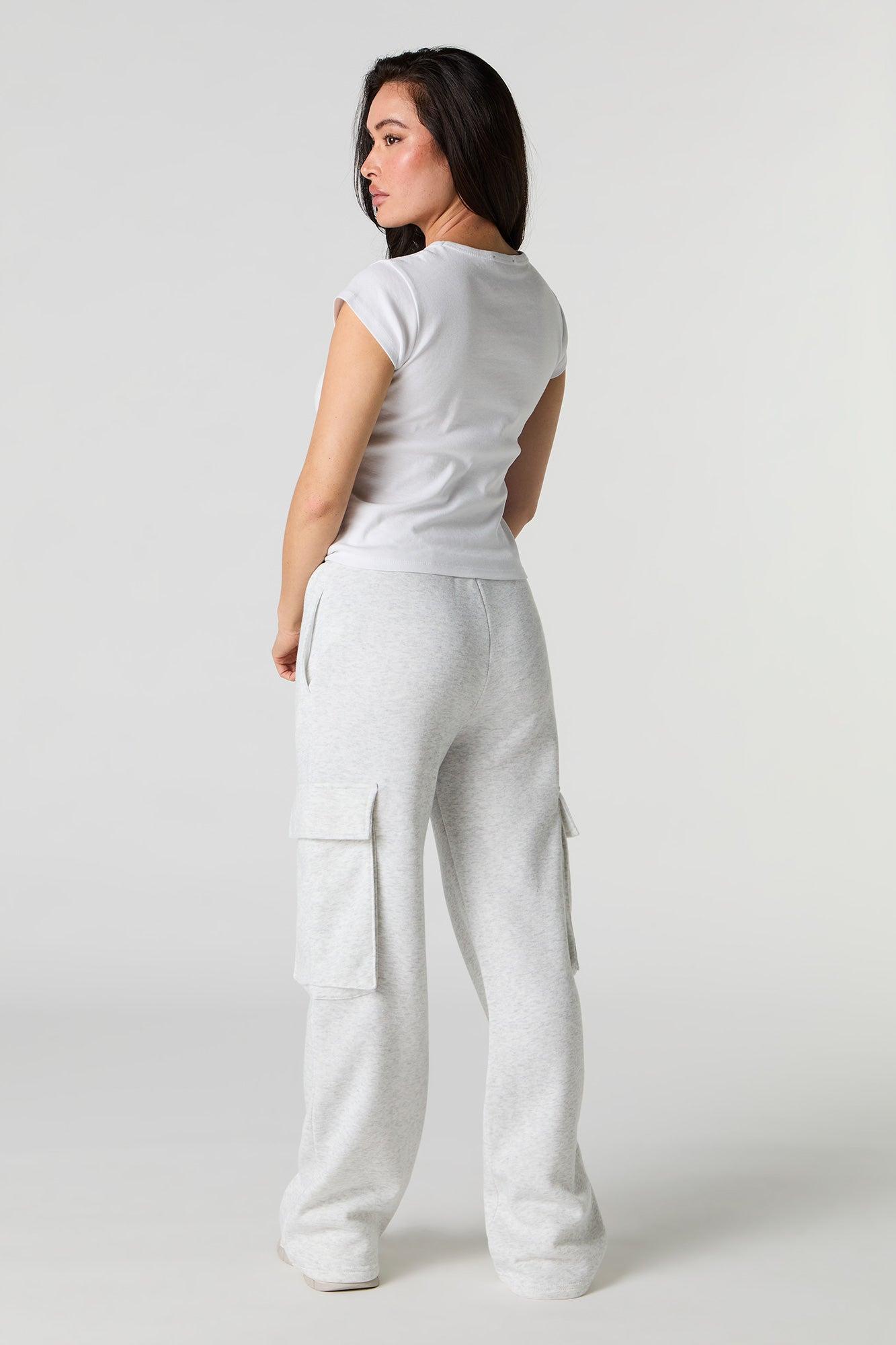 Fleece Wide Leg Cargo Sweatpant Female Product Image