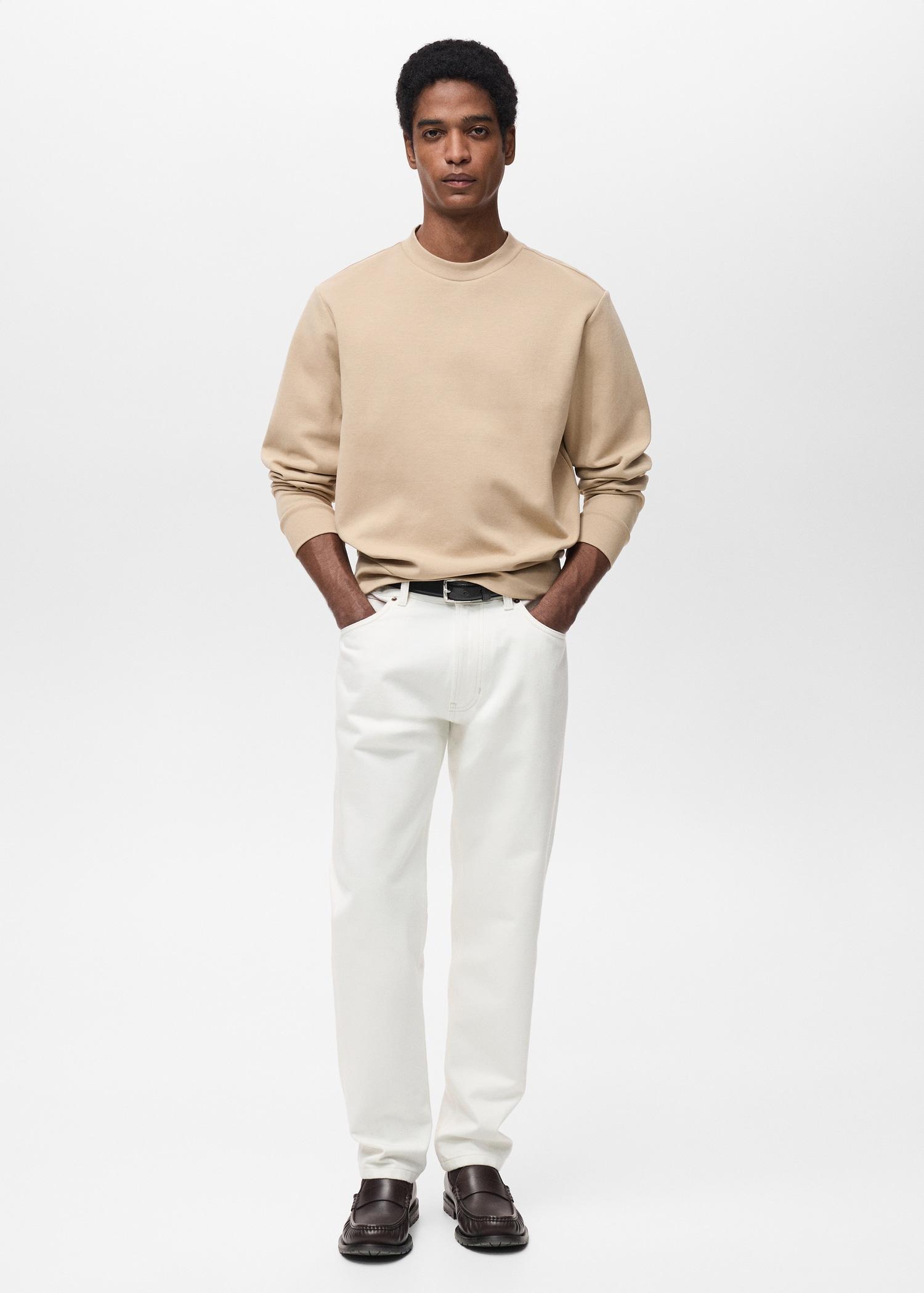 Regular-fit cotton sweatshirt - Men | MANGO USA Product Image