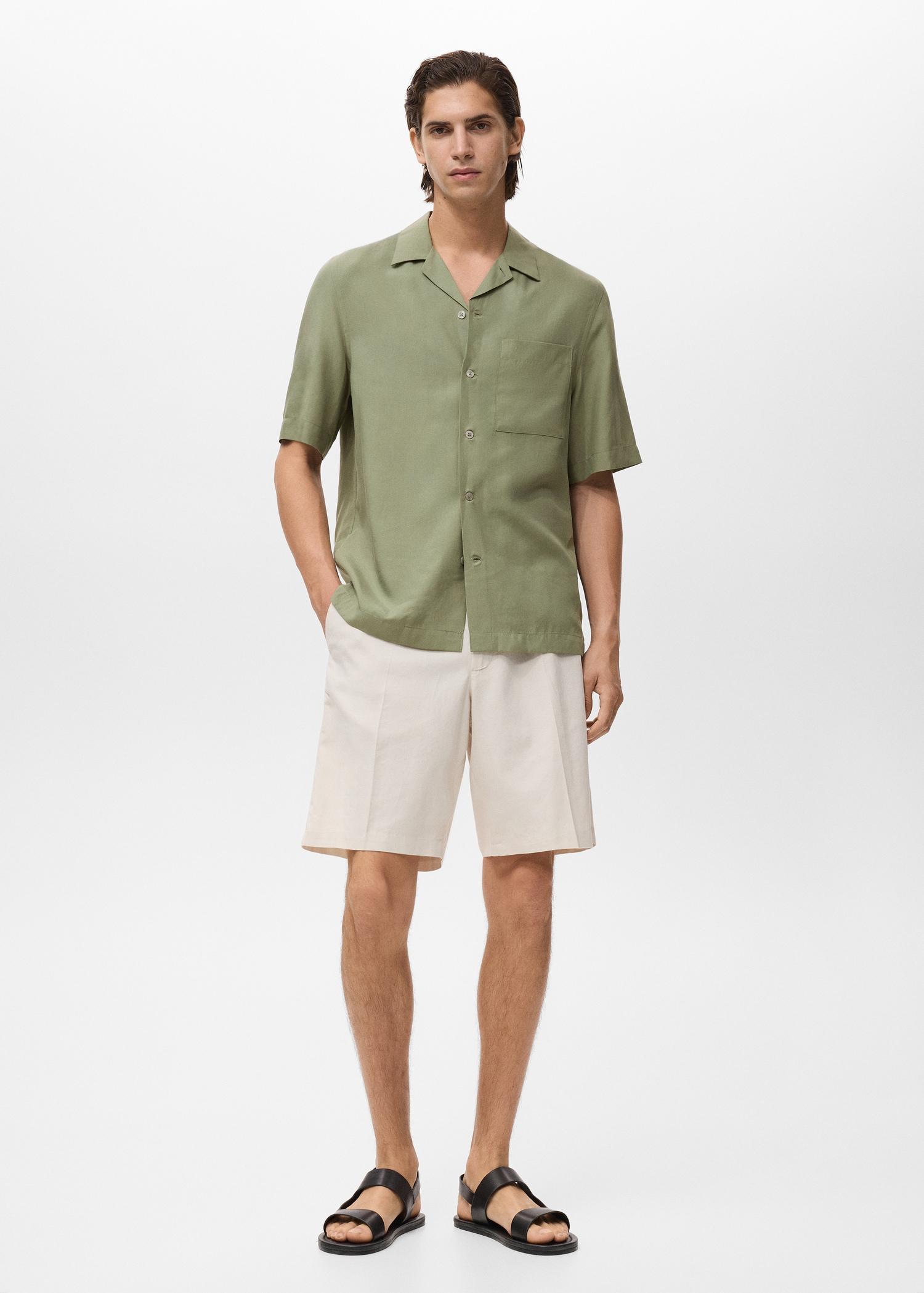 Regular-fit 100% Tencel shirt - Men | MANGO USA Product Image