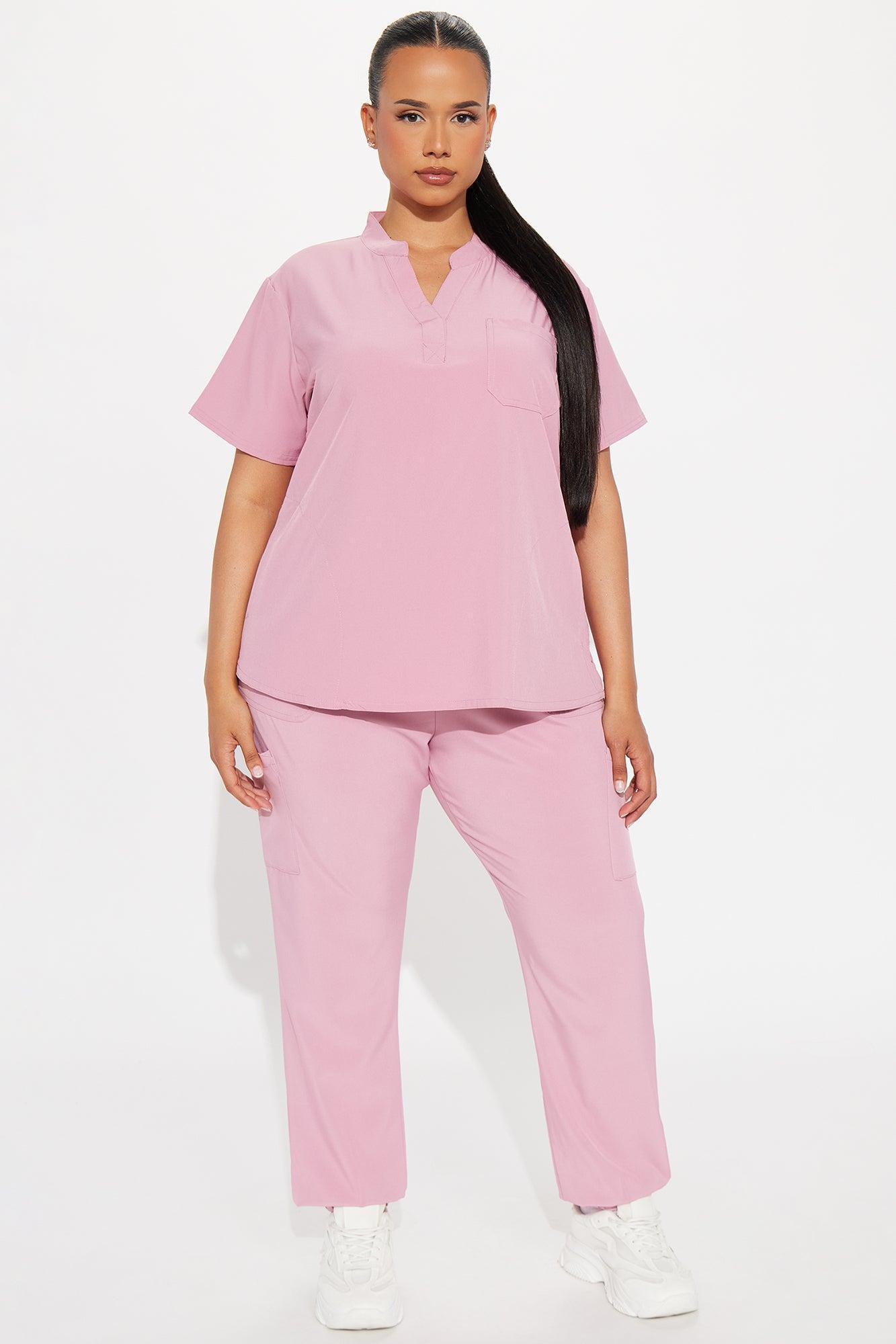 Take Care Stretch Scrub Uniform Jogger Set  - Mauve Product Image
