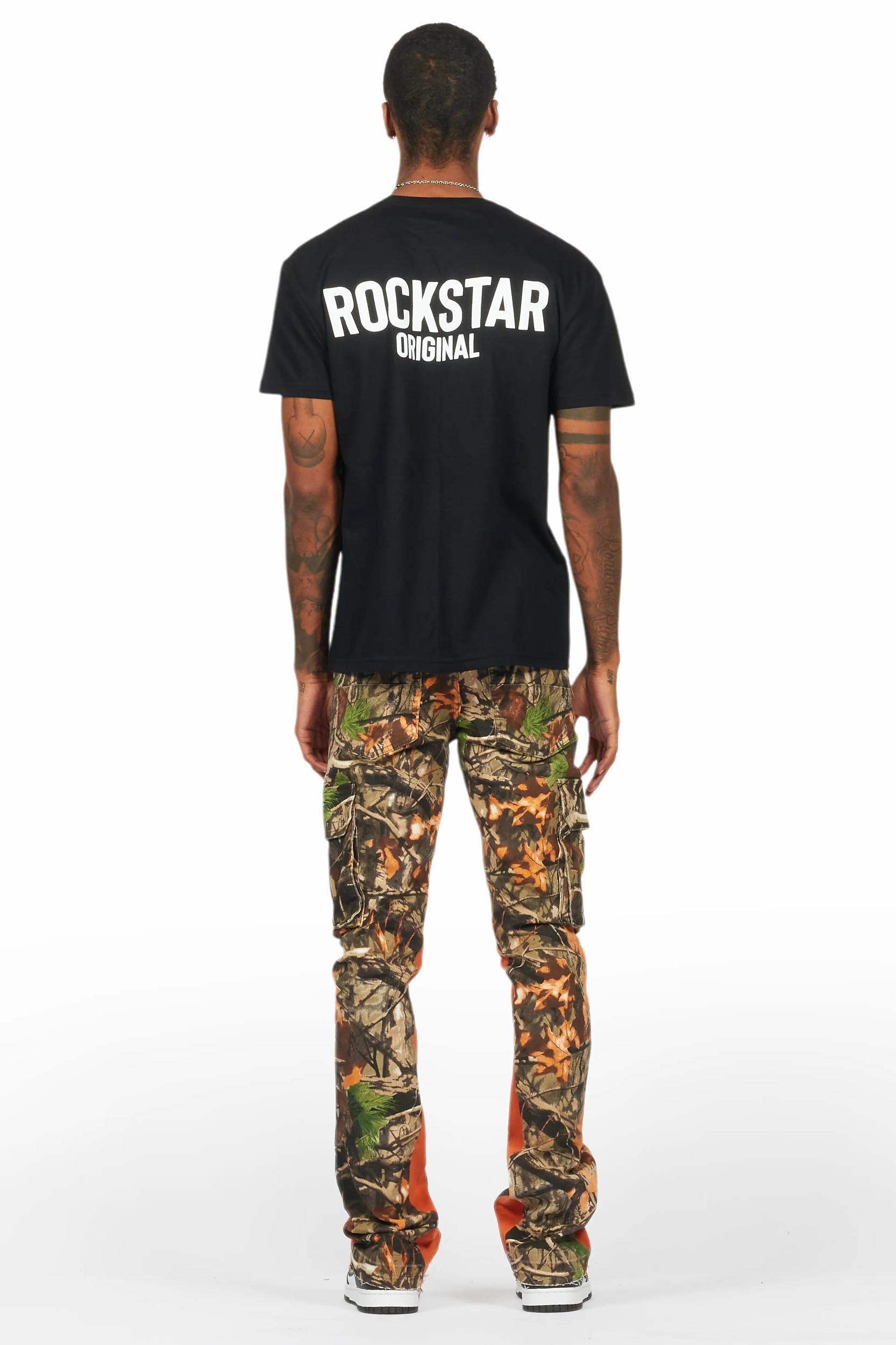 Rolan Orange Tree Camo Stacked Flare Jean Male Product Image