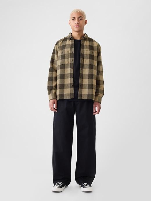 Waffle-Knit Flannel Shirt Product Image