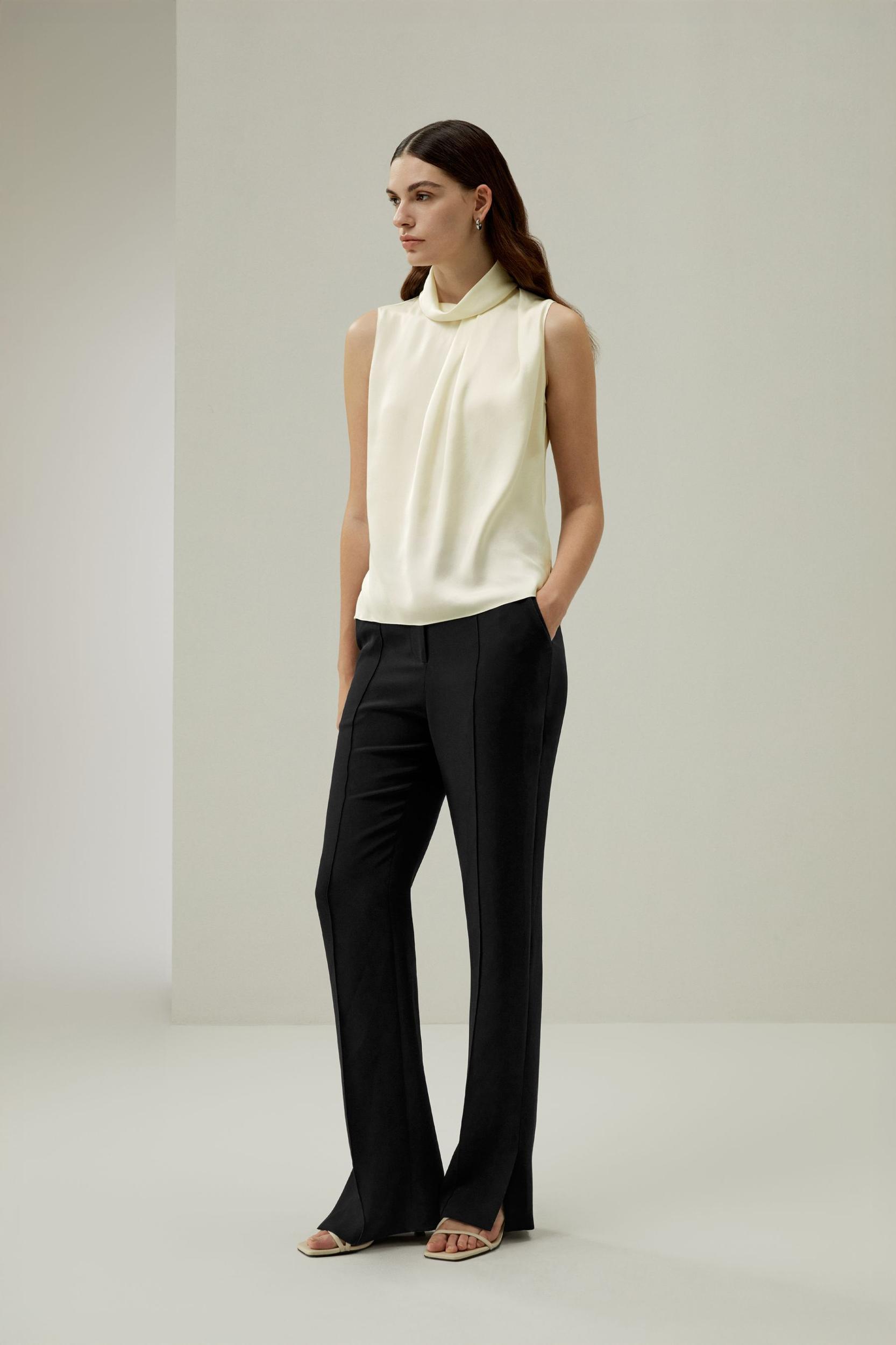 Asymmetrical Sleeveless Cowl Neck Top Product Image