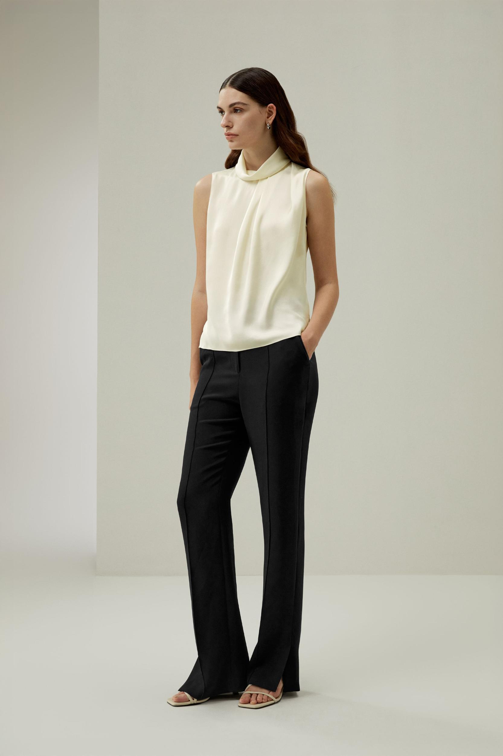 Asymmetrical Sleeveless Cowl Neck Top Product Image