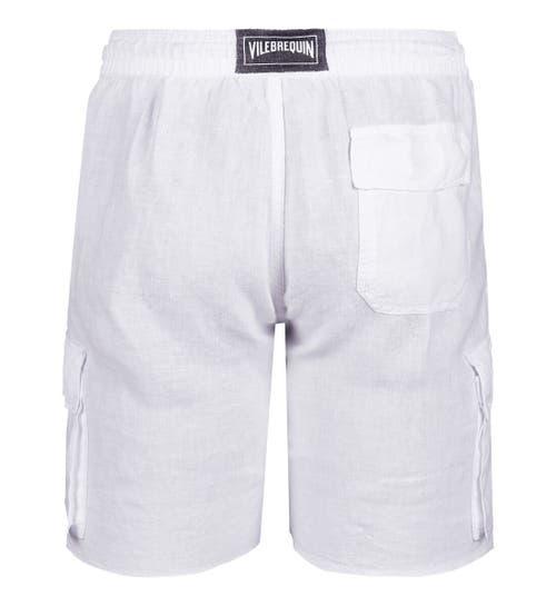 Vilebrequin Men's Linen Bermuda Cargo Pockets Shorts in Blanc at Nordstrom, Size Small Product Image