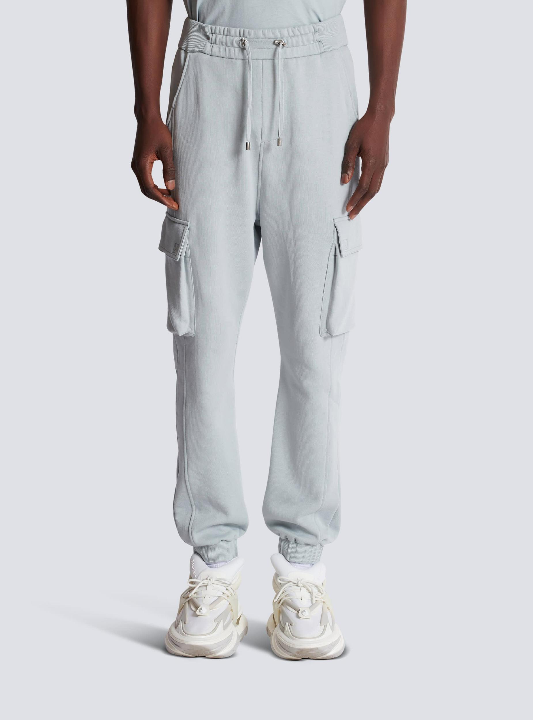 Cargo joggers with Balmain Paris print Product Image
