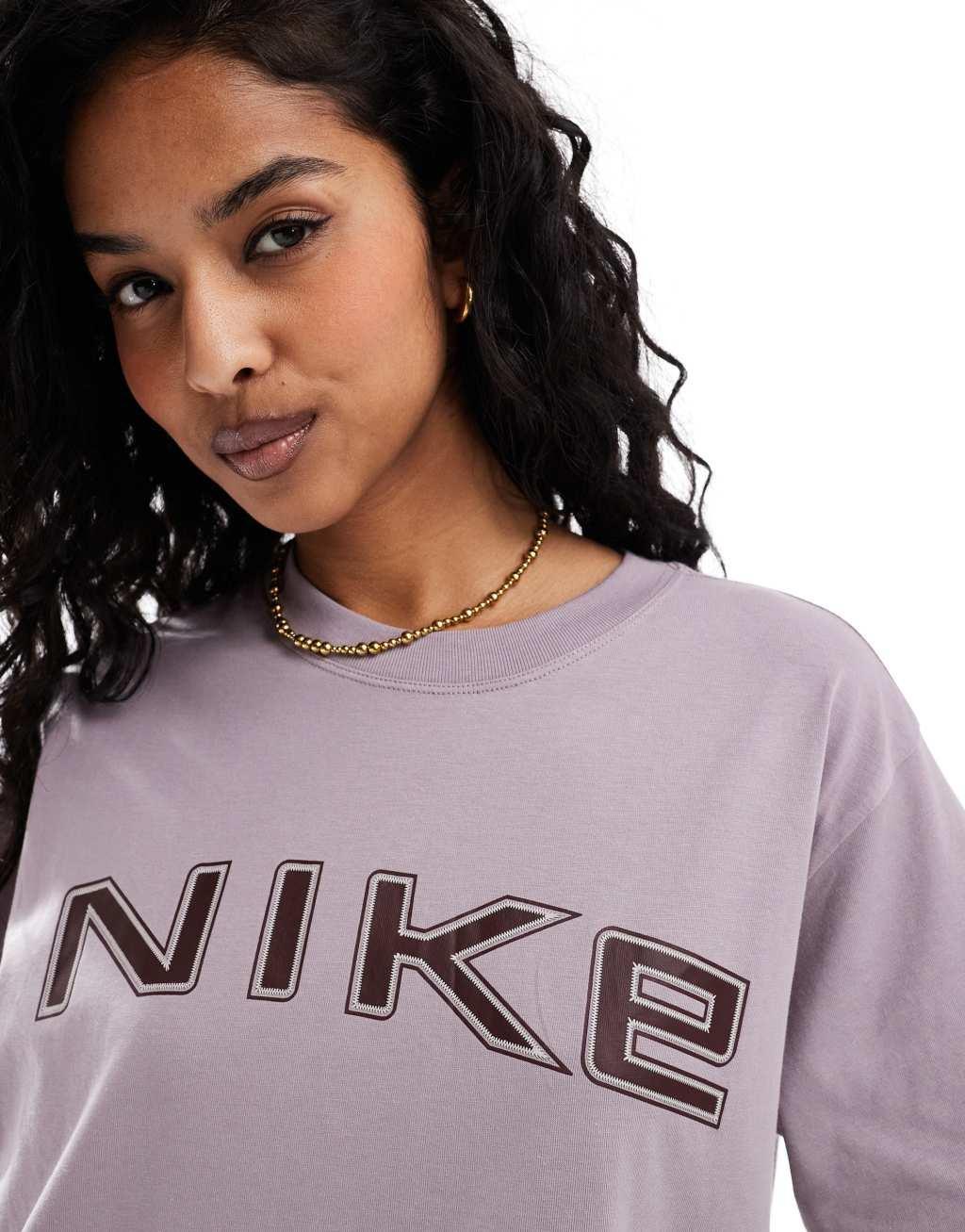 Nike Phoenix logo T-shirt in light purple Product Image