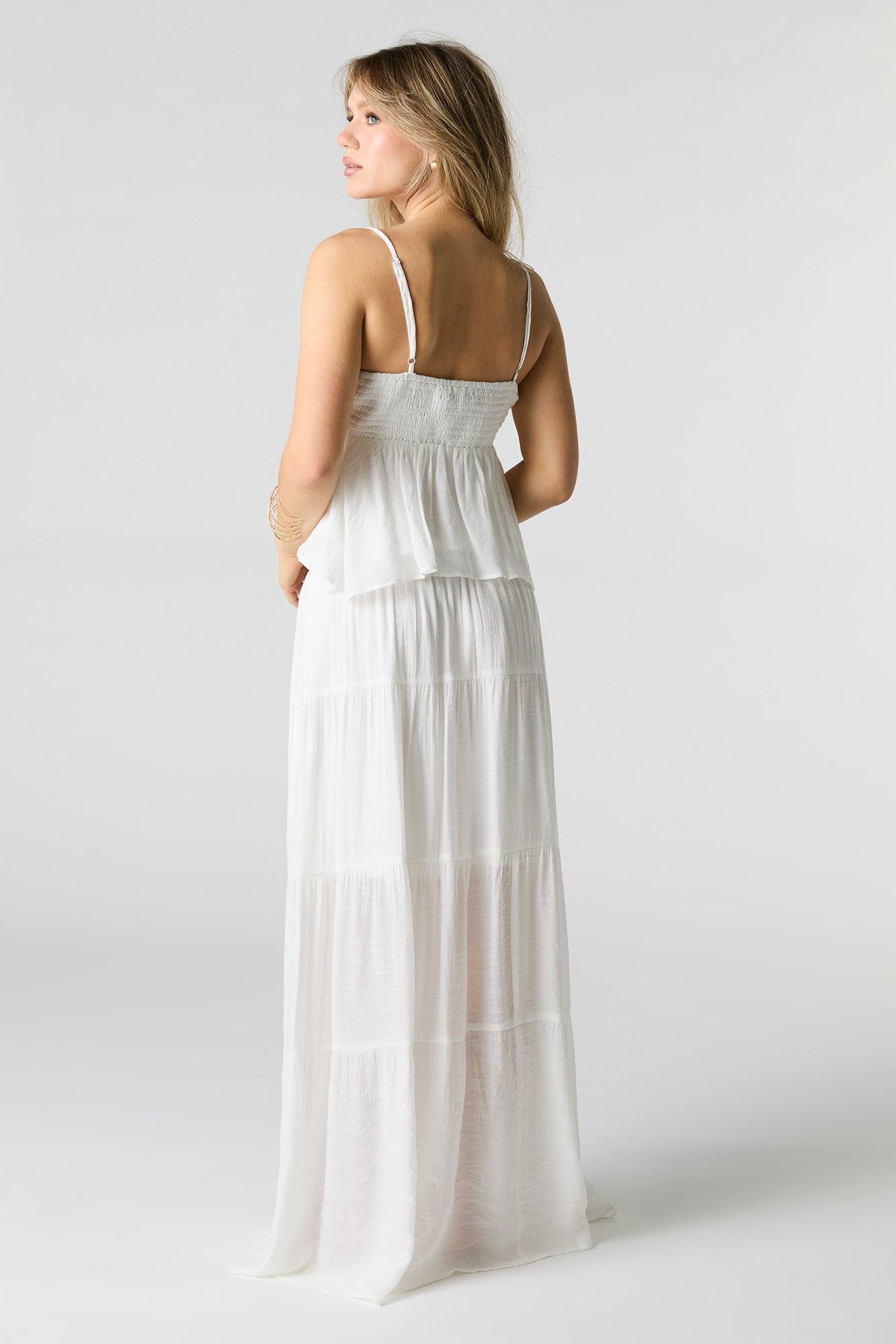 Solid Tiered Maxi Skirt Female Product Image