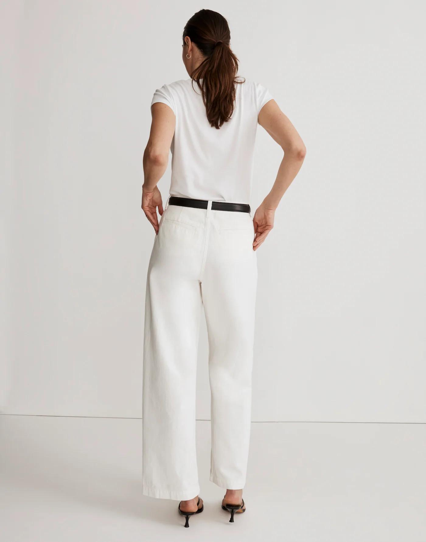 The Harlow Wide-Leg Jean in Tile White Product Image