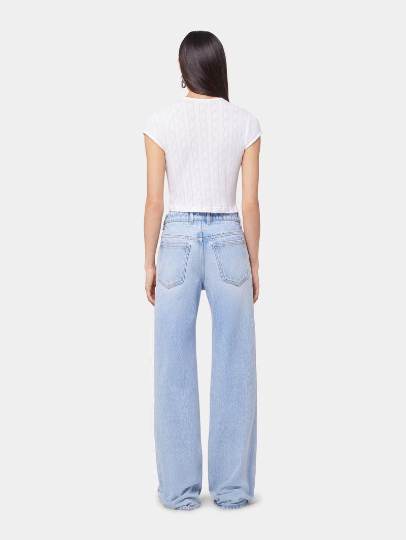 LIGHT BLUE BAGGY TROUSERS IN DENIM Product Image