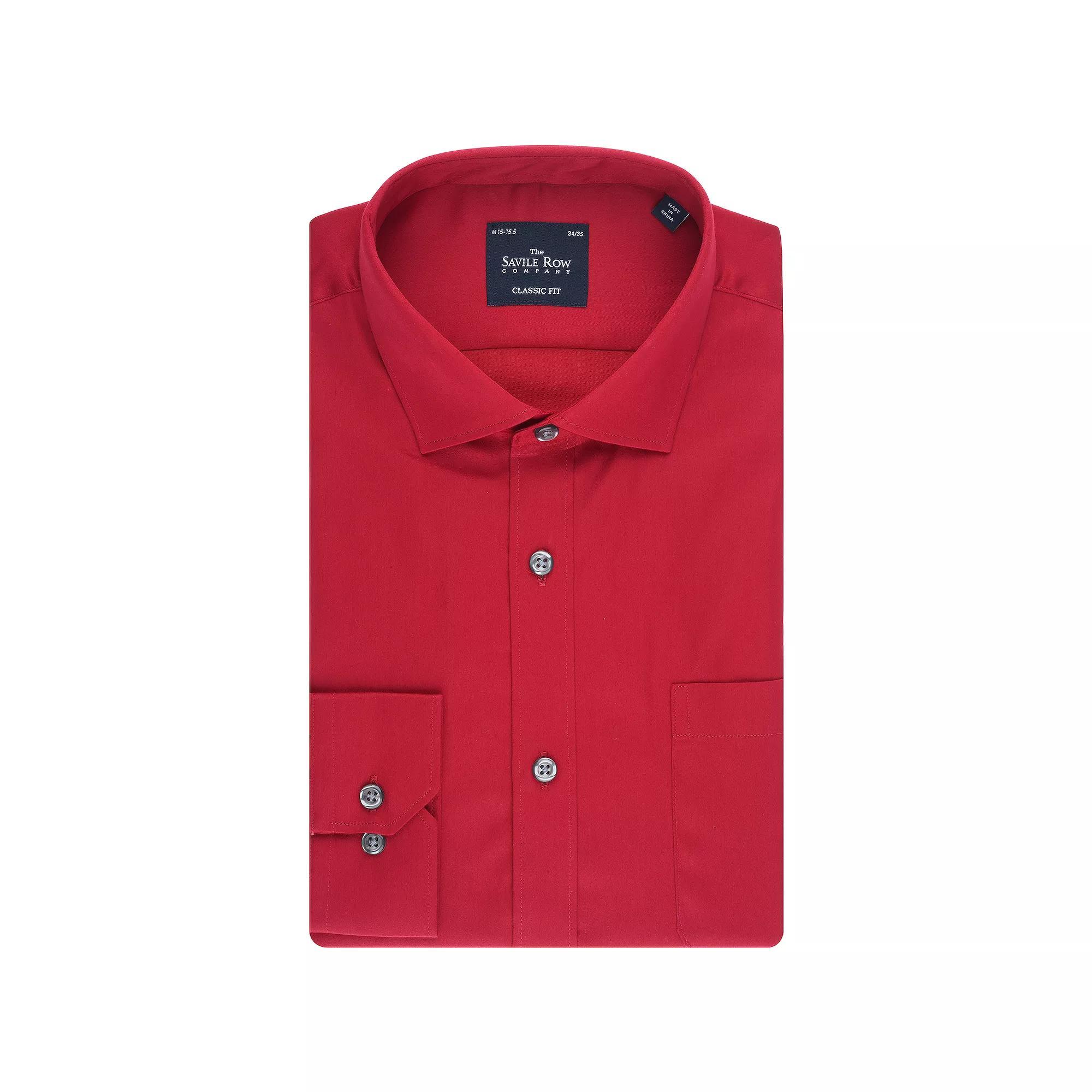 Men's Savile Row Classic Fit Sateen Dress Shirt, Size: XL-36/37, Blue Product Image