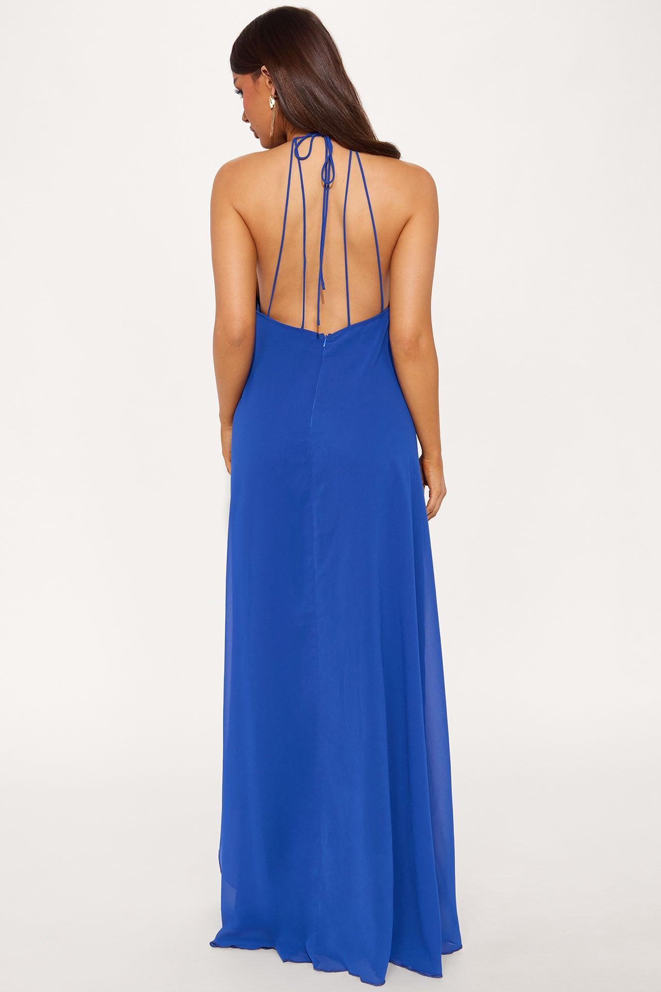 Bella Flowy Chiffon Jumpsuit - Blue Product Image