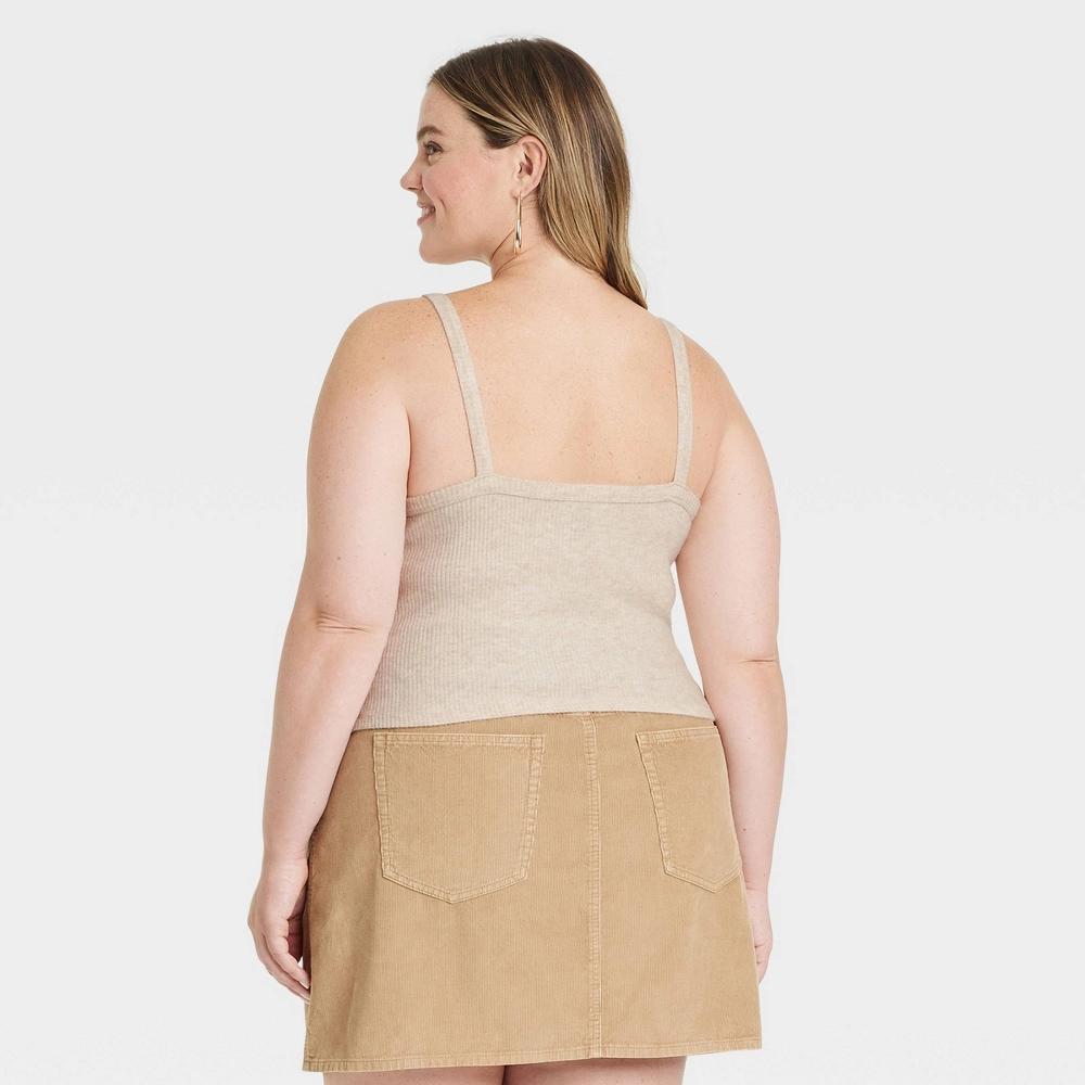 Womens Rib Tank Top - Universal Thread Oatmeal 3X Product Image