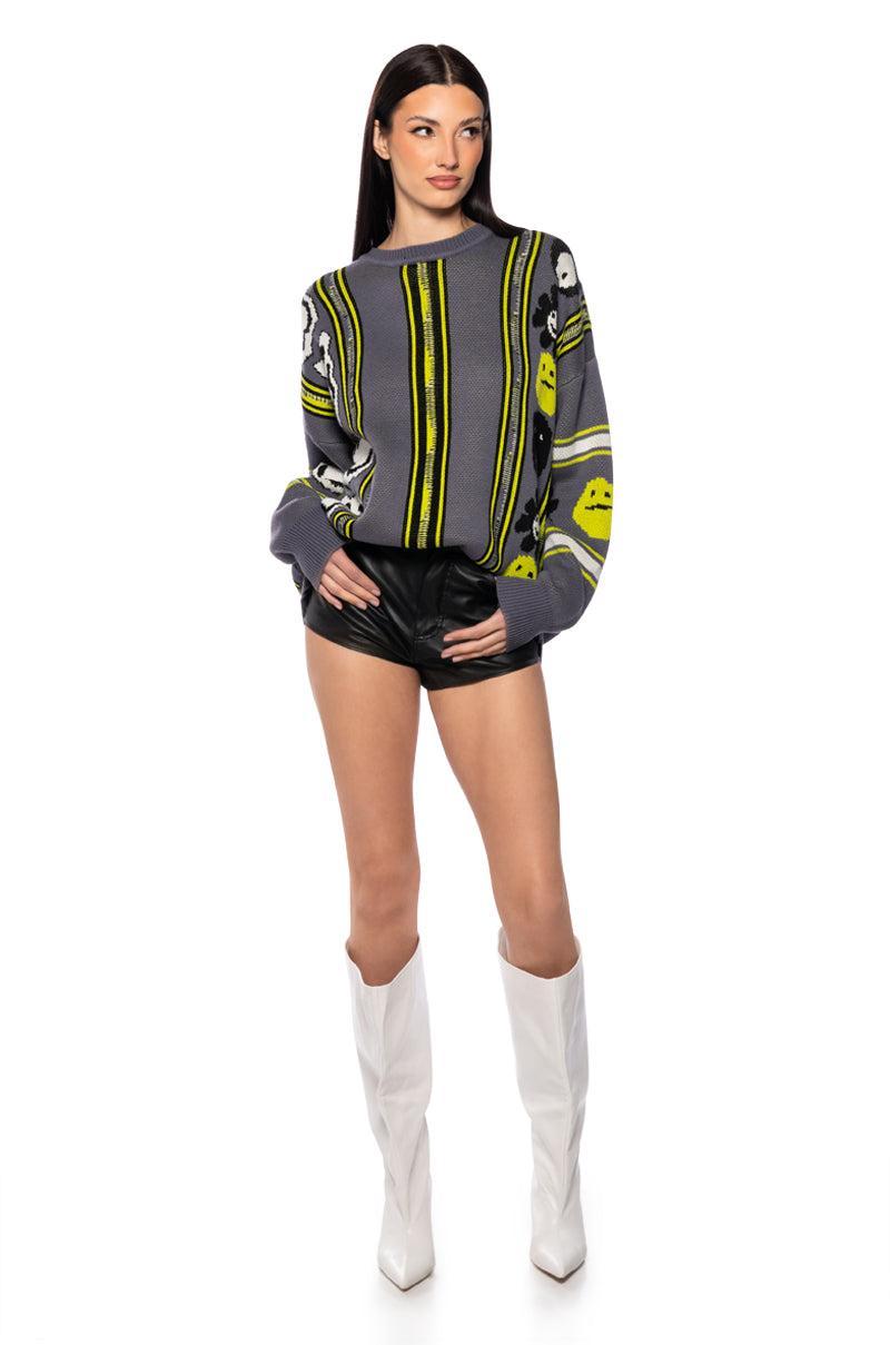 SMILES AND ALL LONG SLEEVE SWEATER Product Image