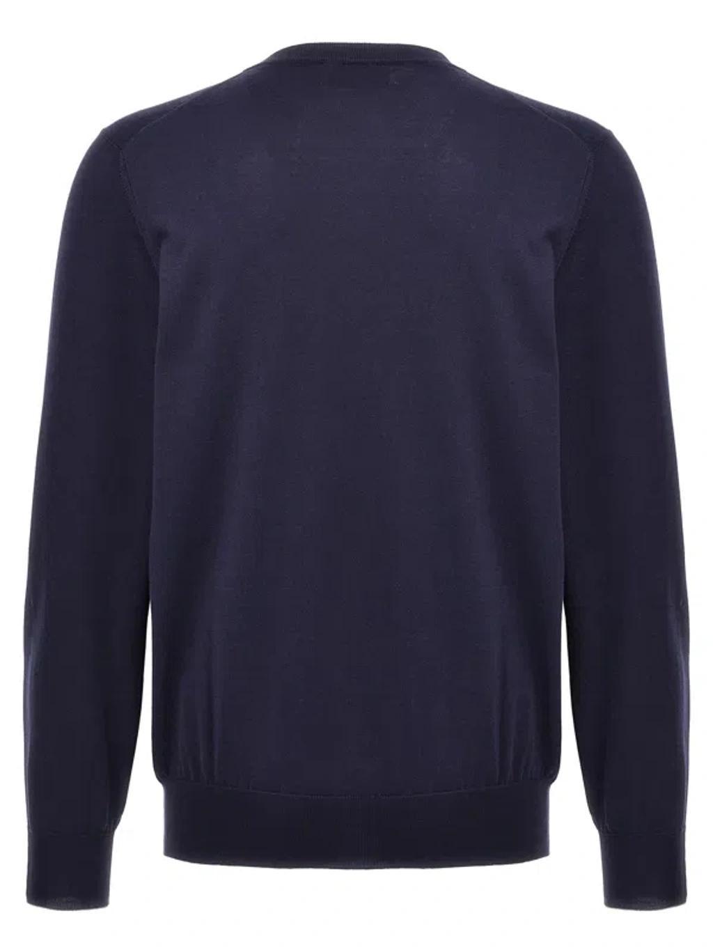 BRUNELLO CUCINELLI Crew-neck Cotton Jumper In Blue Product Image