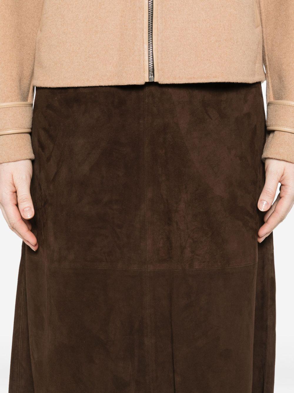 suede A-line midi skirt Product Image