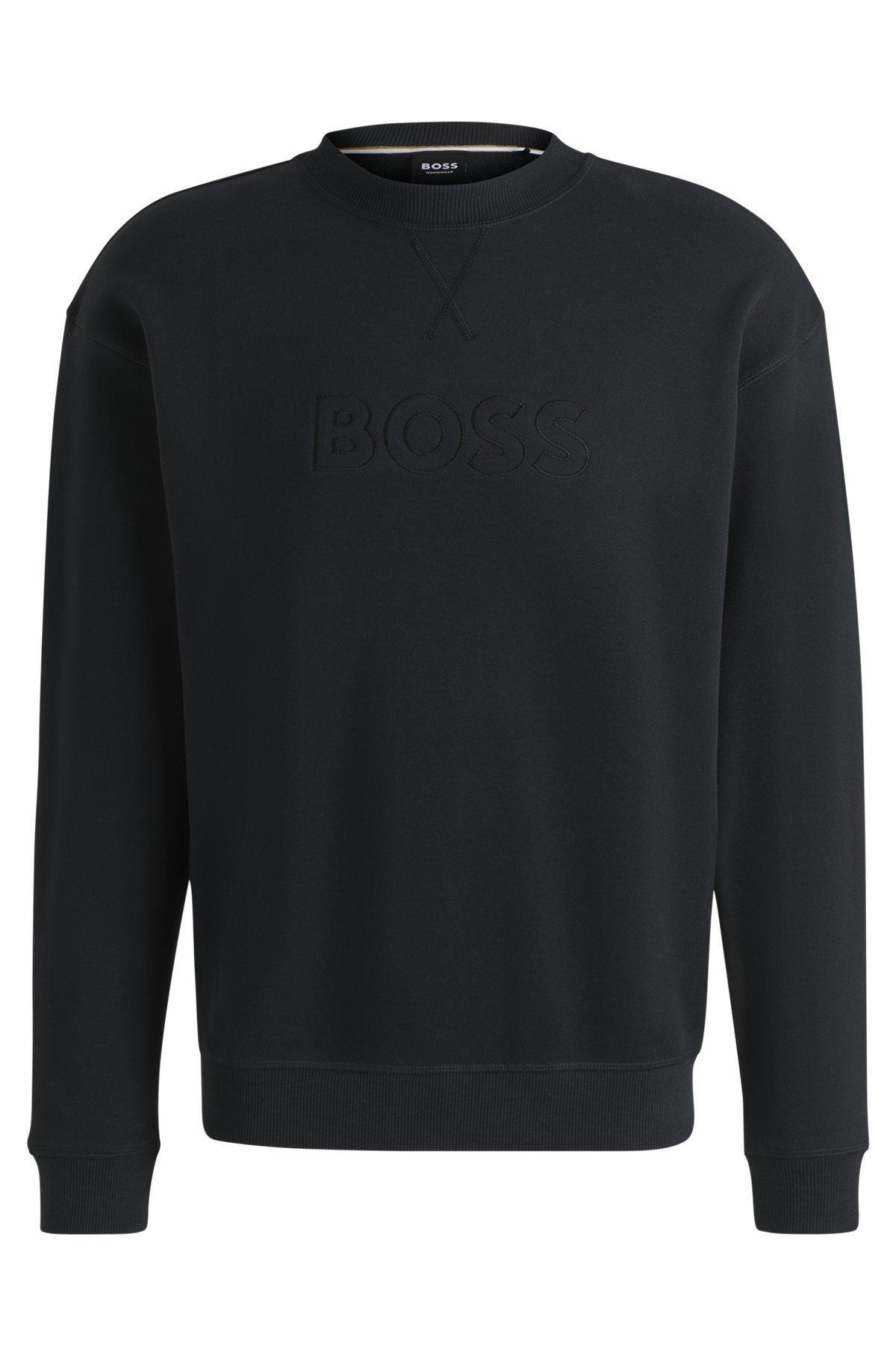 Relaxed-fit sweatshirt in cotton terry with embroidered logo Product Image